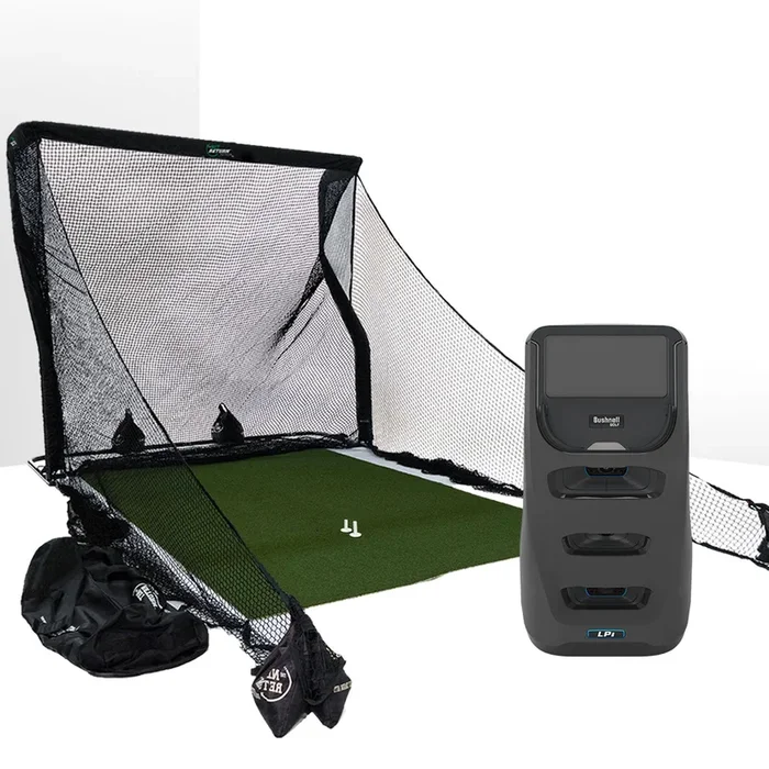 Bushnell LPi Personal Launch Monitor & Simulator Home Net Studio with The Net Return Premium Hitting Net Package