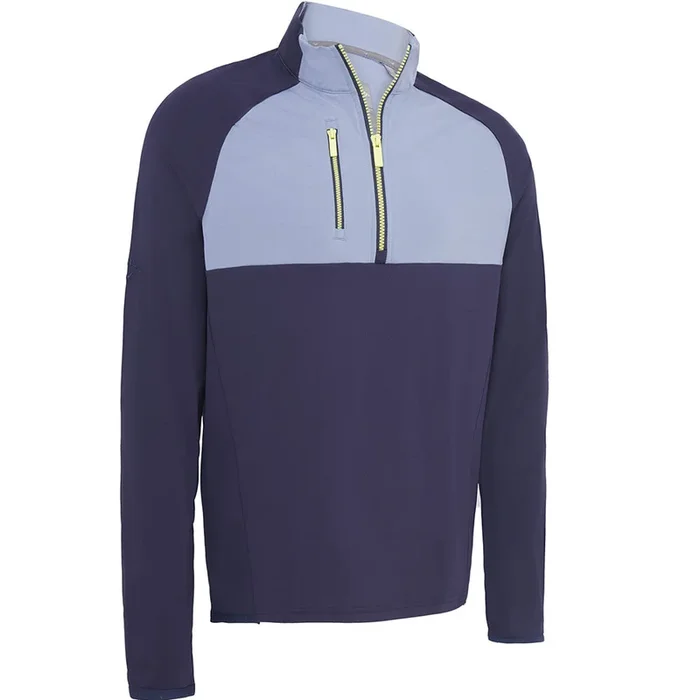 Callaway 1/4 Zip Colour Block Chev Print Pullover – Peacoat