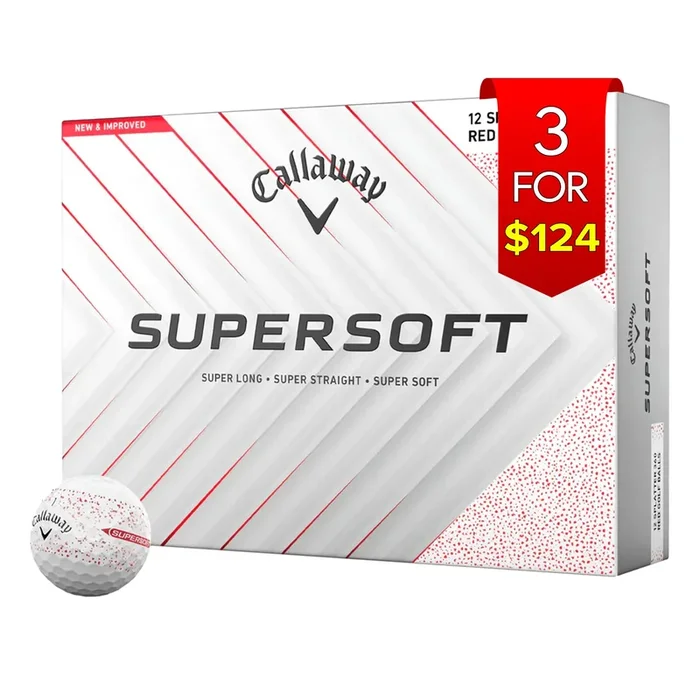 Callaway 2025 Supersoft Golf Balls Dozen – Splatter Red