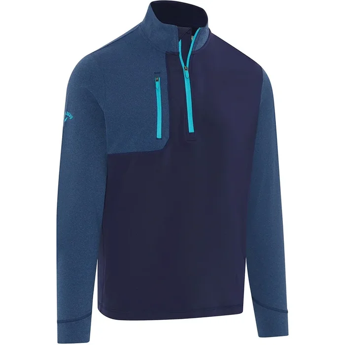 Callaway Aquapel Mixed Media 1/4 Zip Pullover – Peacoat