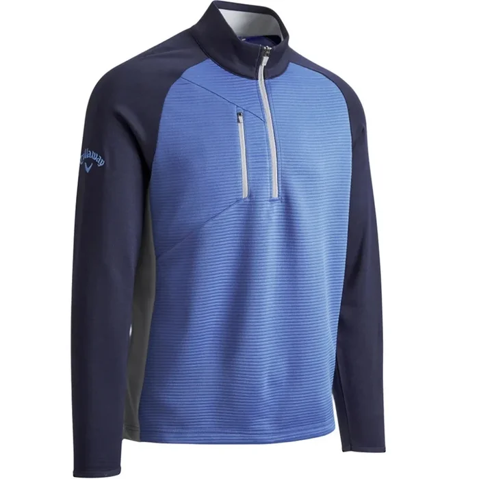 Callaway Blocked Ottoman Fleece 1/4 Zip Pullover – Dark Moody Heather