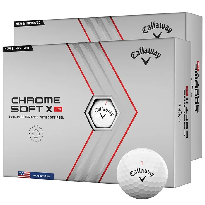 Callaway Chrome Soft X LS Golf Balls – White – Double Dozen