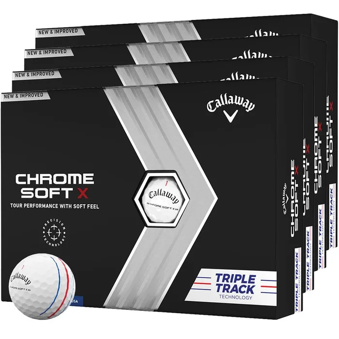 Callaway Chrome Soft X Triple Track Golf Balls – White – 4 for 3 (48 Pack)
