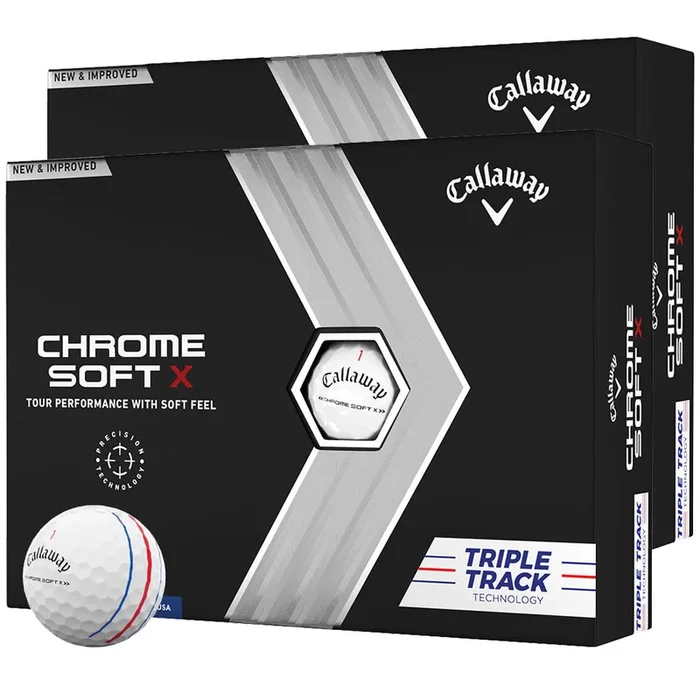 Callaway Chrome Soft X Triple Track Golf Balls – White – Double Dozen