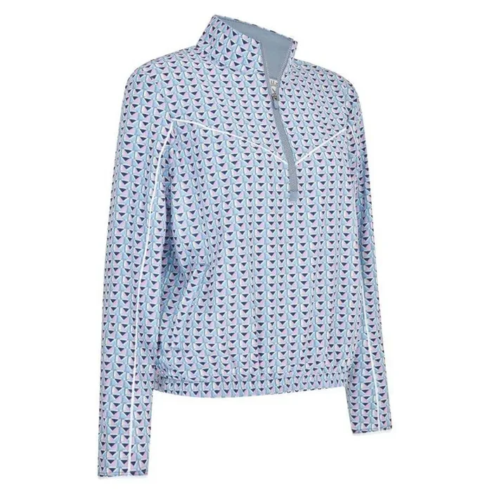 Callaway Lightweight Perforated Woven Cropped 1/4 Zip Golf Pullover Flint Stone – SP25 Women