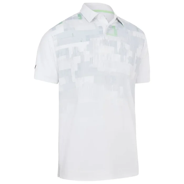 Callaway Multi-Colour Glitched Print Polo Shirt – Bright White