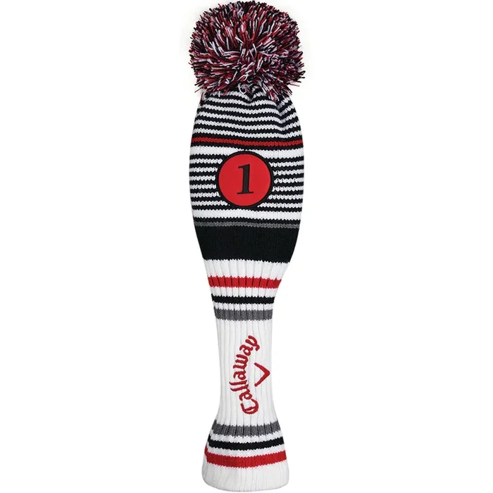 Callaway Pom Pom Driver Headcover – White/Black/Charcoal/Red