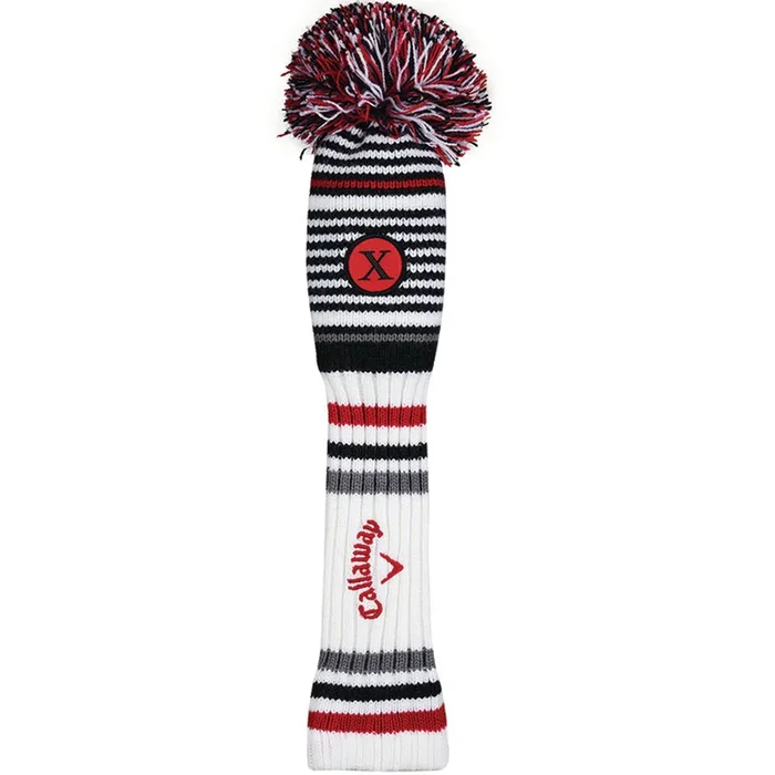 Callaway Pom Pom Hybrid Headcover – White/Black/Charcoal/Red