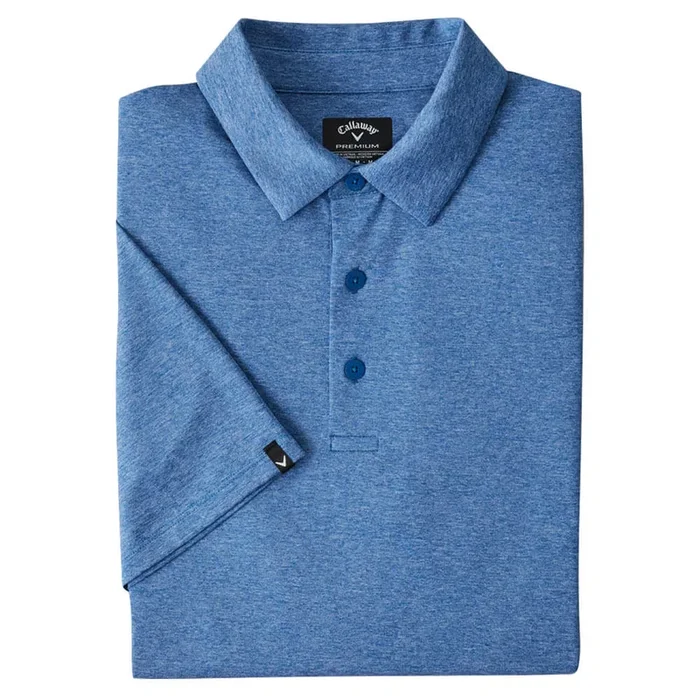 Callaway Premium Heather Soft Touch Golf Polo Galaxy Blue Heather – SS25 Men