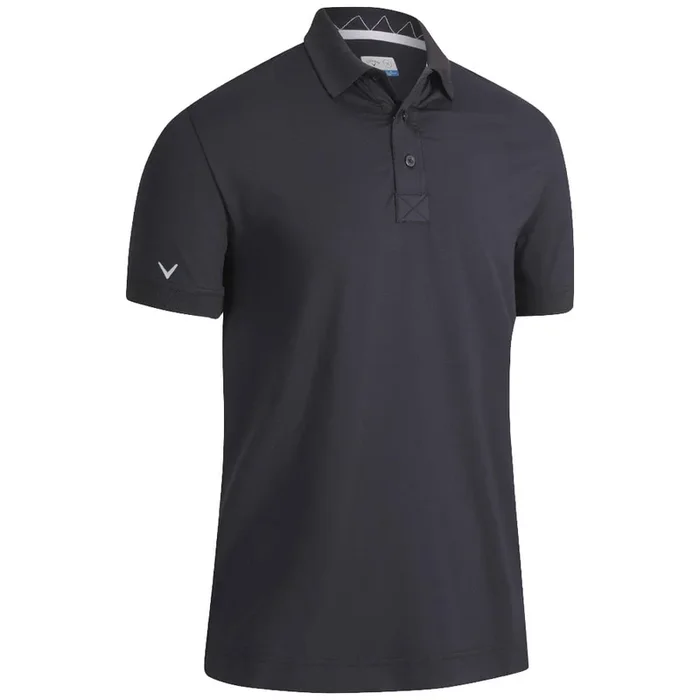 Callaway Solid Ribbed Polo Shirt – Caviar