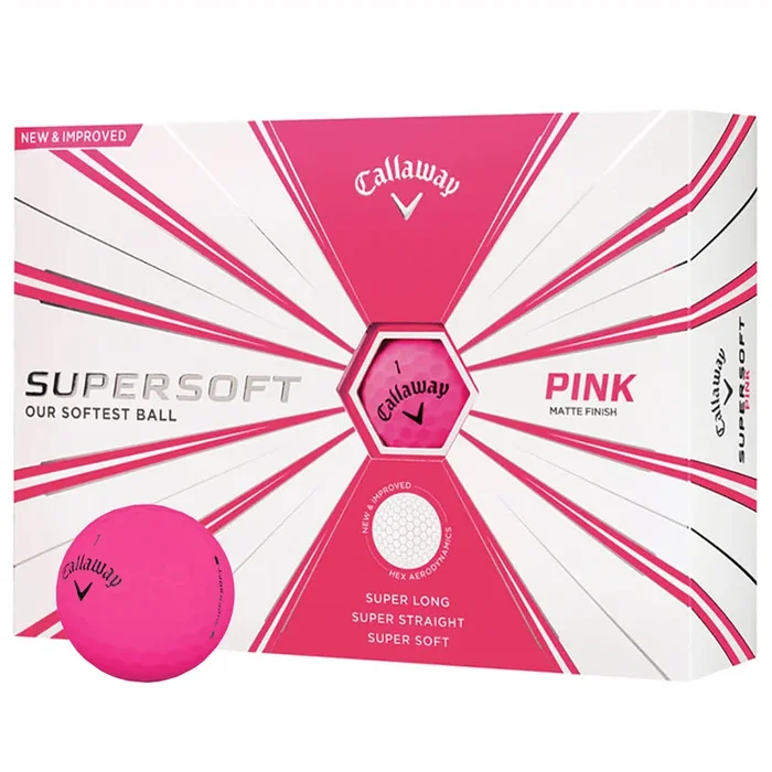 Callaway Supersoft Matte Golf Balls – Pink – 12