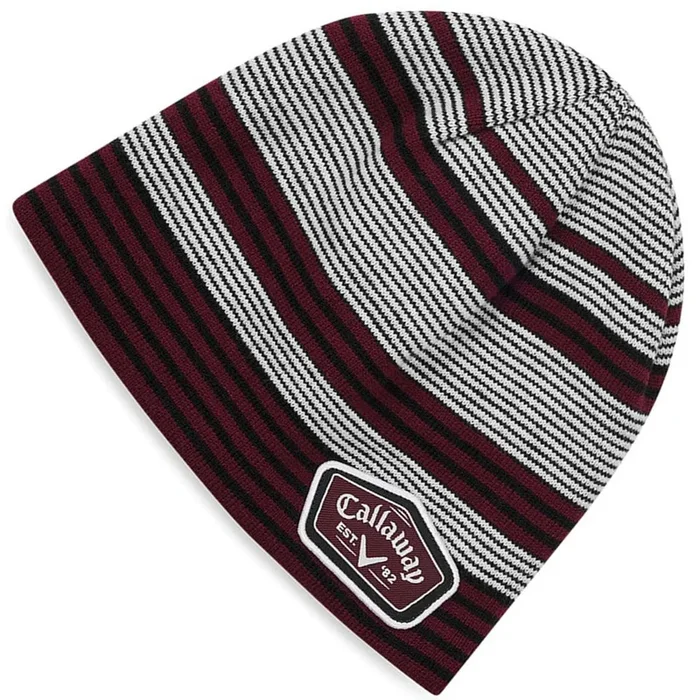 Callaway Winter Chill Beanie – White/Black/Maroon