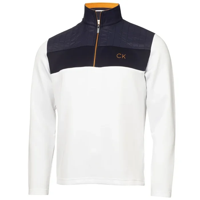 Calvin Klein Danvers 1/4 Zip Pullover – White/Navy
