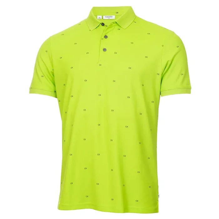 Calvin Klein Monogram Pique Polo Shirt – Citron/Navy