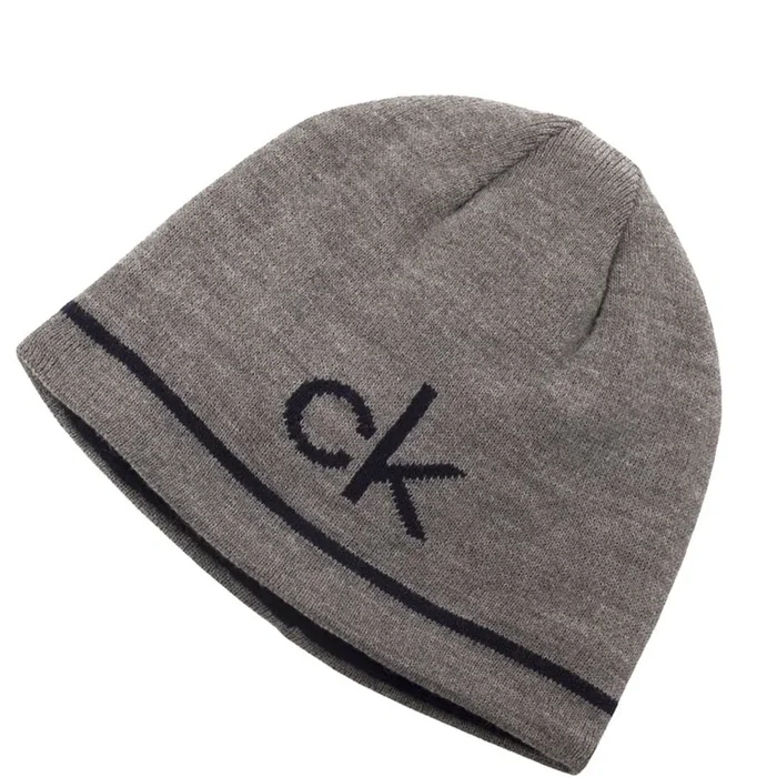 Calvin Klein React Reversible Beanie – Grey Marl/Navy