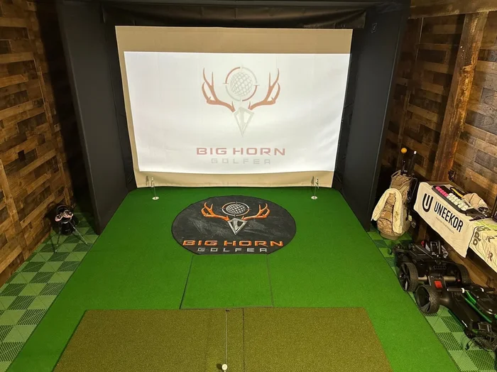 Carl’s Place C-Series Pro Golf Simulator Bay with Impact Screen with 5’ Enclosure Depth