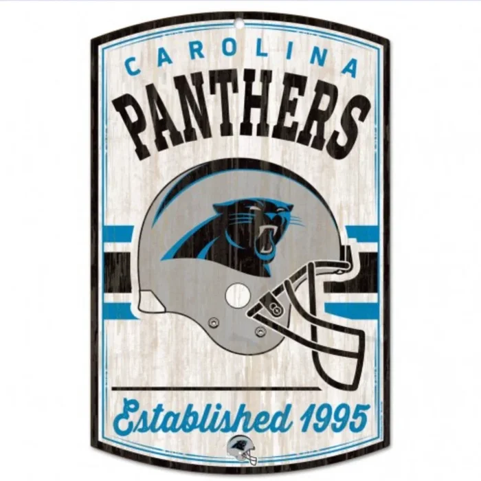 Carolina Panthers / Classic Logo Retro Wood Sign 11″ X 17″ 1/4″ Thick