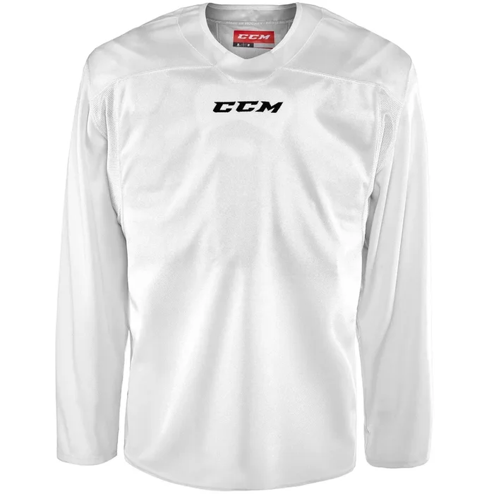 CCM 6000 Series Practice Hockey Jersey-Junior-White-Red-X-Large