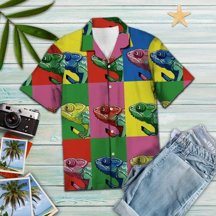 Chameleon Color Group Colorful Amazing Hawaiian Shirt- For men and women – Fanshubus – Fanshubus.com