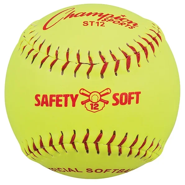 Champion Sports – Safety Synthetic Leather Softball – 1 Dozen