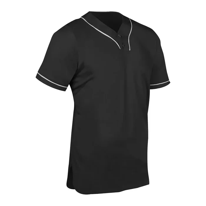 Champro Men’s Heater 2-Button Piped Baseball Jersey