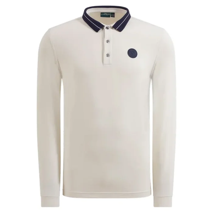Chervo Affranto Longsleeve Golf Polo Beige – FW24 Men
