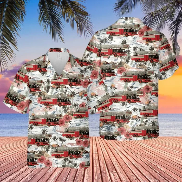 Chicago Fire Department Tower Ladder Company 10 Hawaiian Shirt – Fanshubus.com