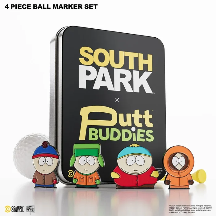 Classic South Park – 4 Piece Ball Marker Set w/ hat clip (Stan, Kyle, Kenny, Cartman)