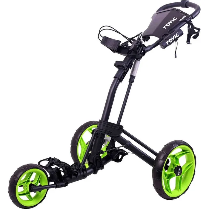 Clicgear Rovic RV2L 3-Wheel Push Trolley – Charcoal/Lime