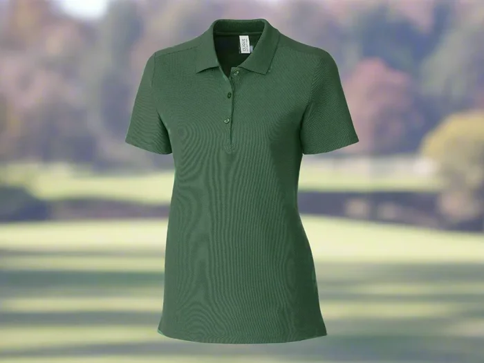 Clique Addison All Cotton Pique Short Sleeve Womens Polo Bottle Green