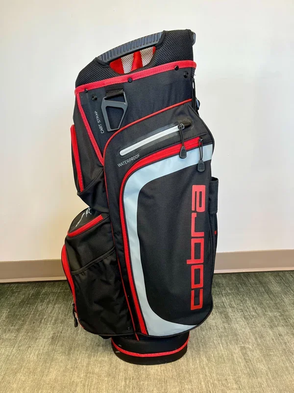 Cobra Cart Bag Red/Black 13 Dividers/7 Pockets with Strap and Rain Cover