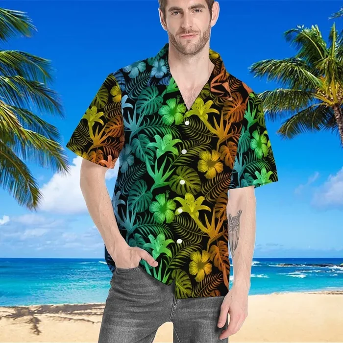 Colorful Tropical Hawaiian Shirt | For Men & Women | Adult |- For men and women – Fanshubus – Fanshubus.com