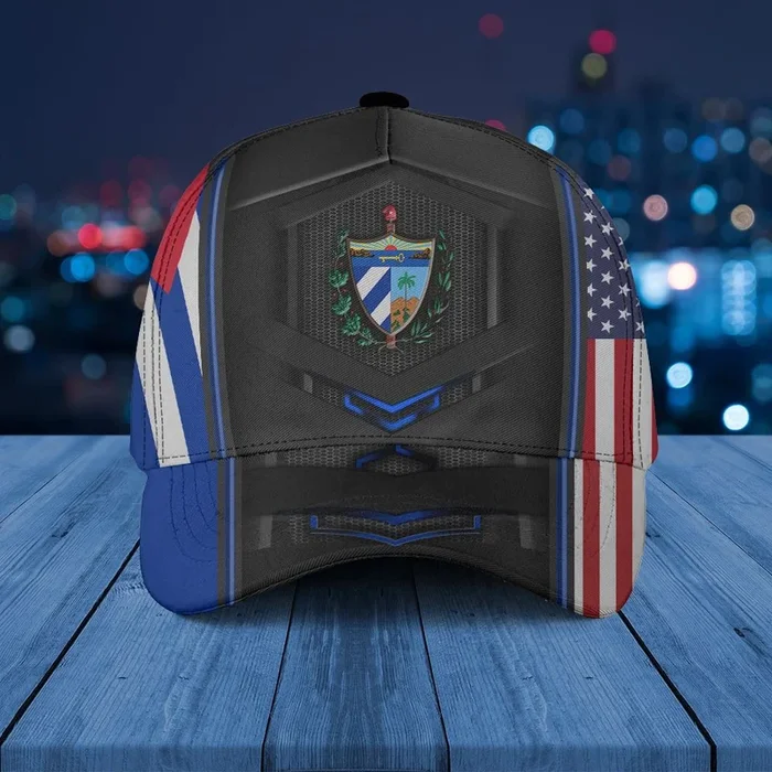 Cuba Coat Of Arms & American Flag Unisex Cap – Fanshubus.com