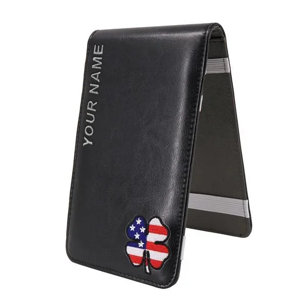 Custom Country Flag Clover Scorecard&Yardage Book Cover With Your Name