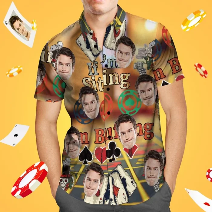 Custom Face Hawaiian Shirt Poker Shirt Gift for Him – I’m sitting I’m bluffing – For men and women – Fanshubus – Fanshubus.com