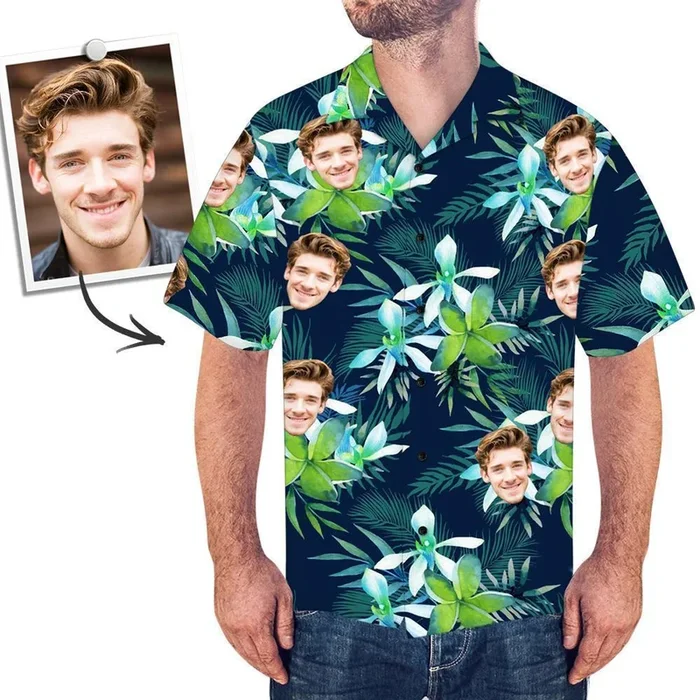 Custom Face On Shirt Hawaiian Shirt Sea and Dolphin – Fanshubus.com
