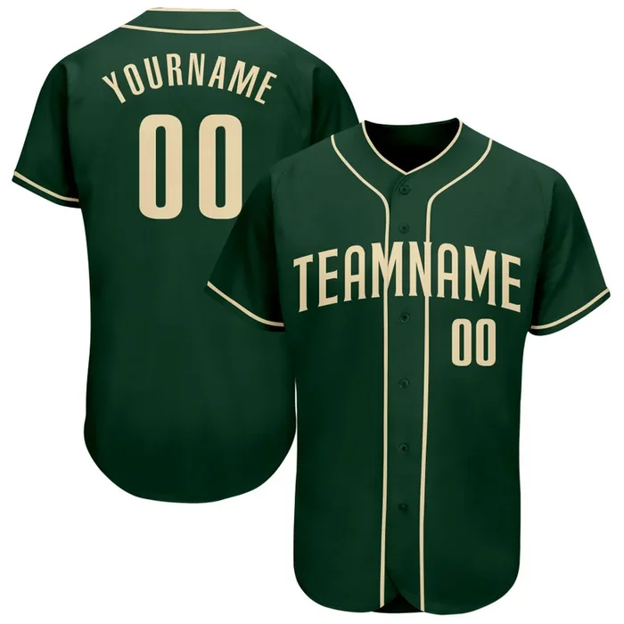 Custom Green Cream Authentic Baseball Jersey – Fanshubus.com