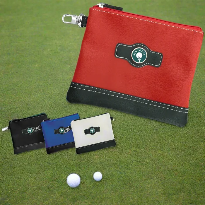 Custom Logo Golf Elite Leather Zip Pouch