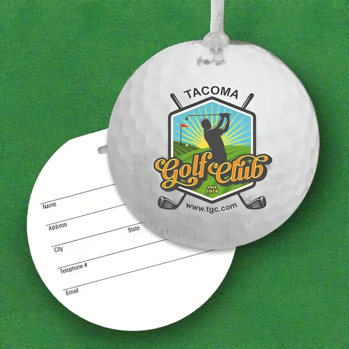 Custom Logo Round Luggage Tag with Clear Strap
