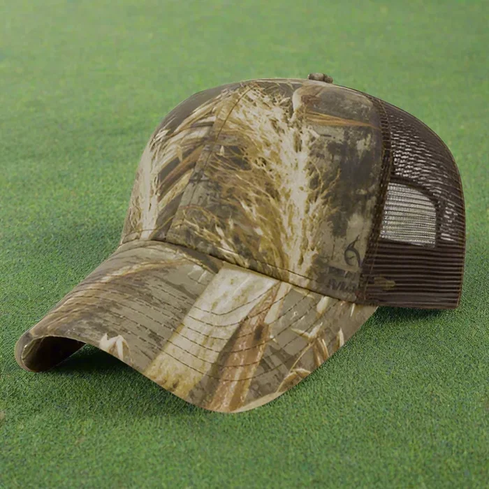 Custom Logo Solid Color Mesh Back Camo Golf Cap