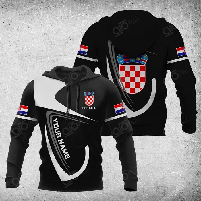 Custom Name Croatia Coat Of Arms & Flag Hoodies – Fanshubus.com