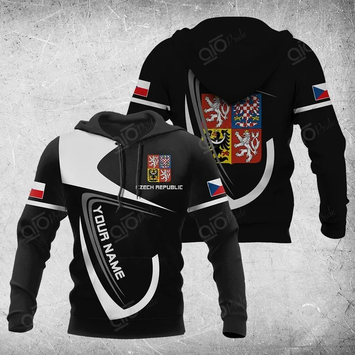 Custom Name Czech Republic Coat Of Arms & Flag Hoodies – Fanshubus.com