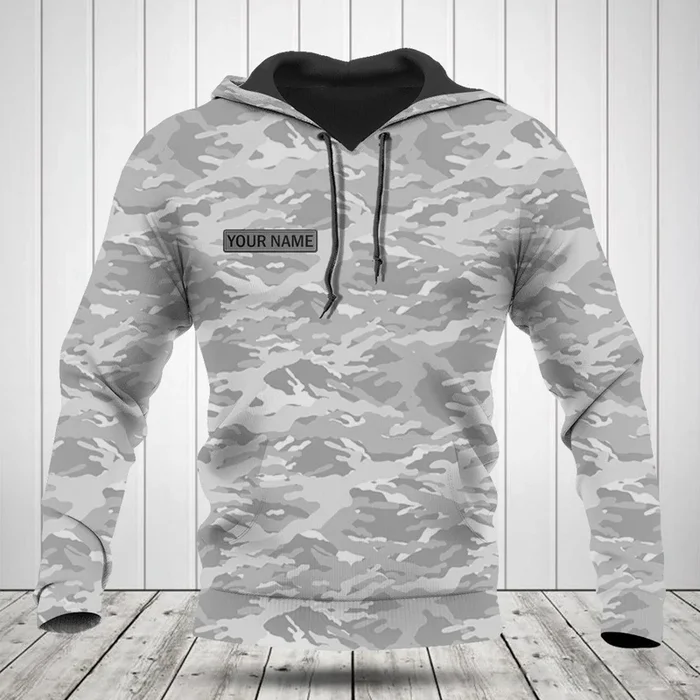 Custom Name Winter Snow And Polar Colored Stained Camo Pattern Hoodies – Fanshubus.com