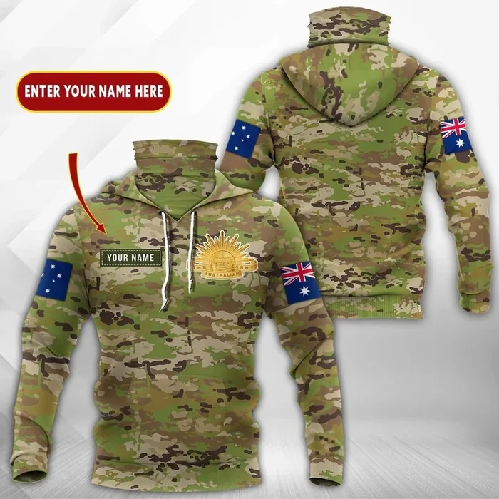 Customize Australian Army Unisex Adult Neck Gaiter Hoodie – Fanshubus.com