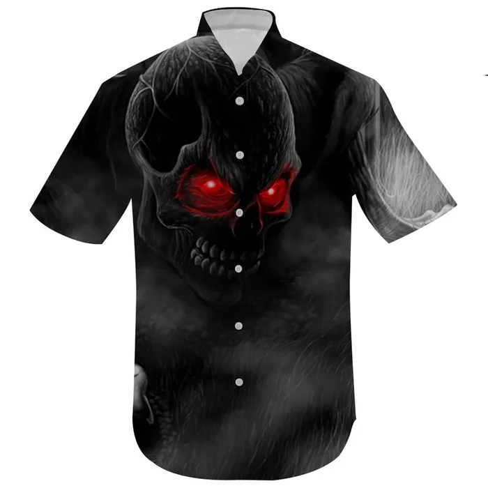 Dark Creepy Skull Hawaiian Shirt – Fanshubus.com