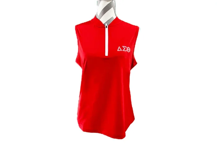 Delta Sigma Theta Sleeveless Half Zip Shirt