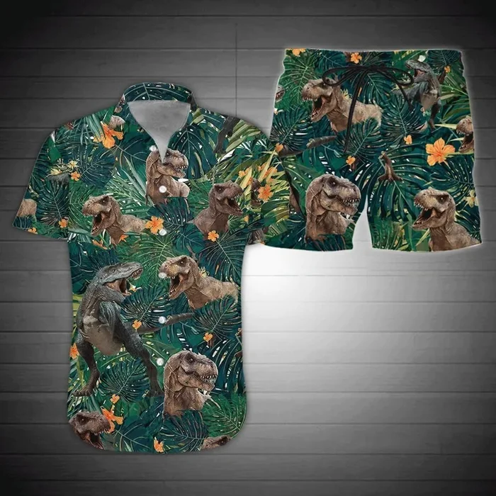 Dinosaurs T-rex Tropical Hawaiian Aloha Shirt Dh Dinosaur Related Gifts- For men and women – Fanshubus – Fanshubus.com