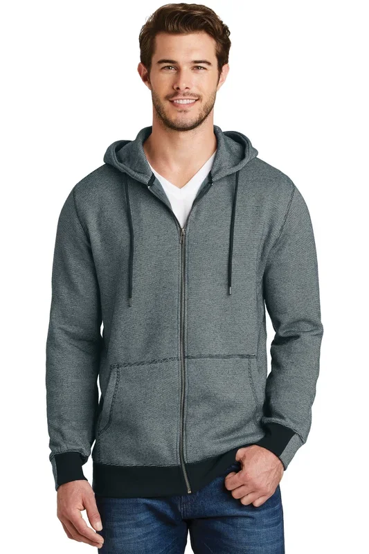 District Made – Men’s Mini Stripe Full-Zip Hoodie. DM390