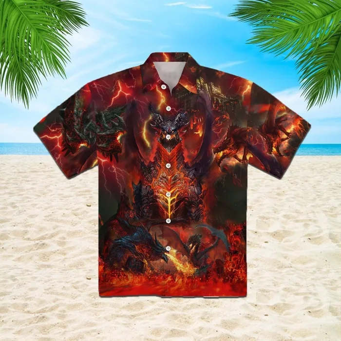 Dragon In Fire Hawaiian Shirt – Fanshubus.com