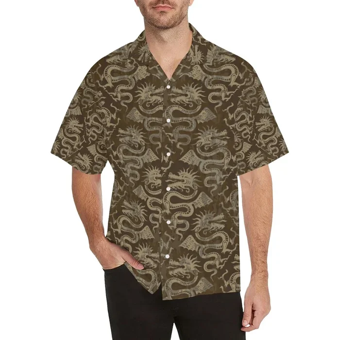 Dragon Pattern Men’s All Over Print Hawaiian Shirt – For Men and Women – Fanshubus – Fanshubus.com